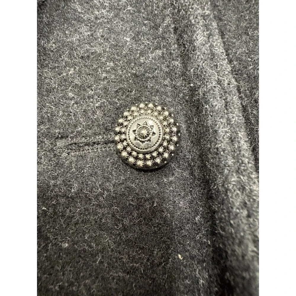 Marlene Wool Jacket Blazer Womens 38 Gray Embroidered‎ Applique Tree House